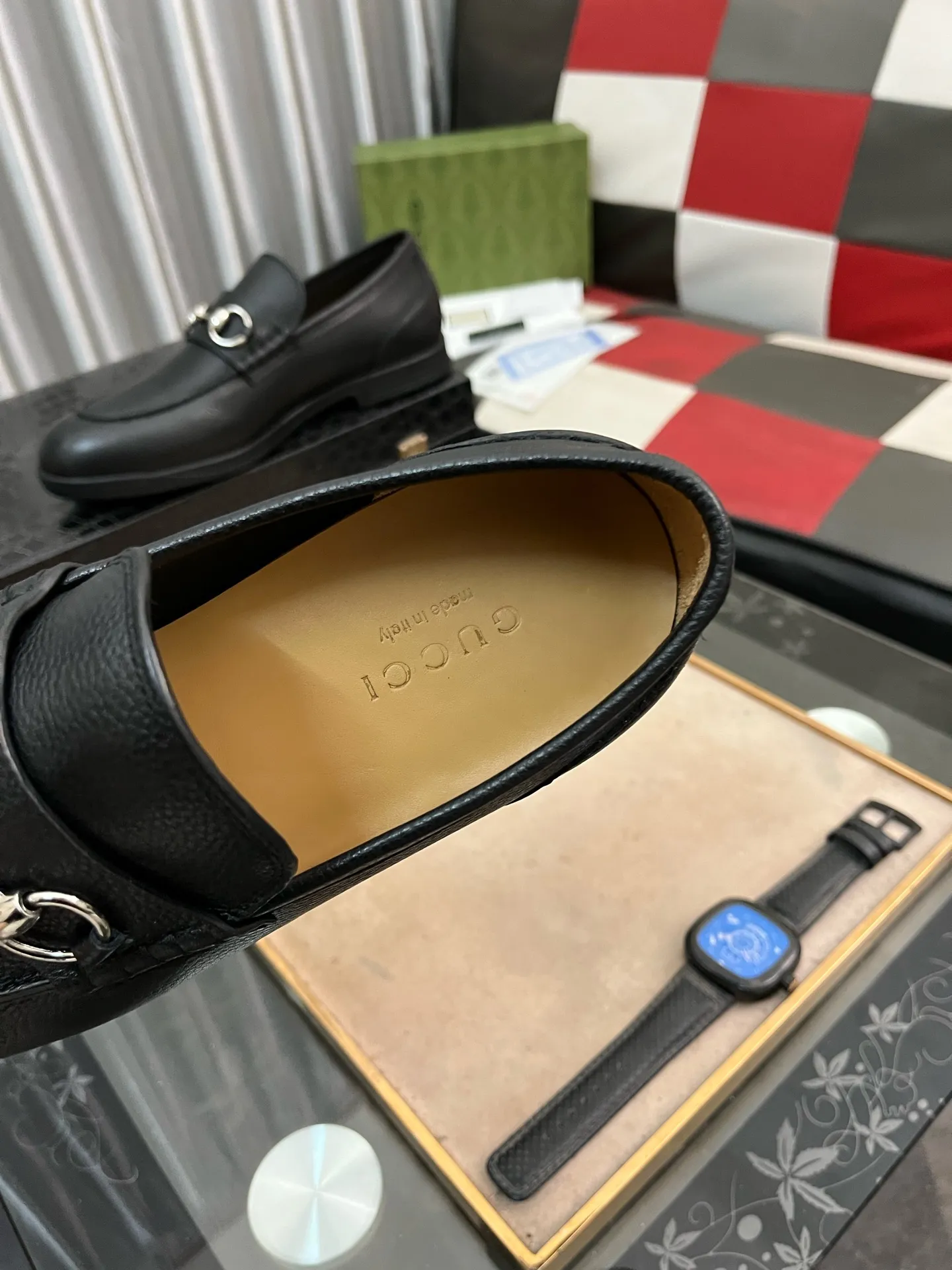 Men's shoes 💰540⌚️⌚️【GUCCi】Original frosted calfskin, water-dyed cowhide lining, original outsole, men's and women's fashion, formal casual leather shoes, slip-on men's and women's shoes series, young fashion, European and American trends, British style, casual matching, comfortable feet, standard code: men's size 38-443️⃣Colors available